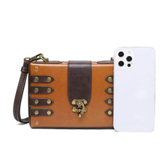 PU Leather Messenger Bag Gothic Retro Crossbody Shoulder Bags Satchel