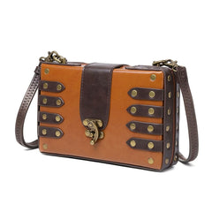 PU Leather Messenger Bag Gothic Retro Crossbody Shoulder Bags Satchel