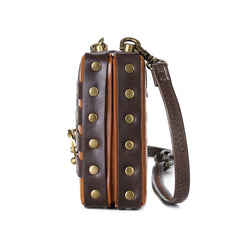 PU Leather Messenger Bag Gothic Retro Crossbody Shoulder Bags Satchel