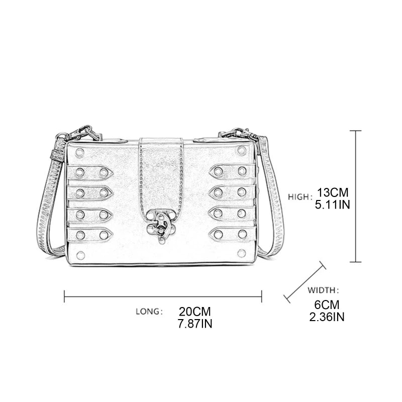 PU Leather Messenger Bag Gothic Retro Crossbody Shoulder Bags Satchel