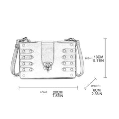 PU Leather Messenger Bag Gothic Retro Crossbody Shoulder Bags Satchel