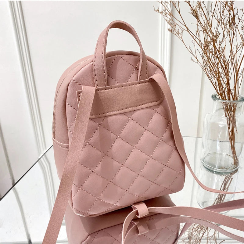 PU Leather Mini Women Backpack with Phone Pouch
