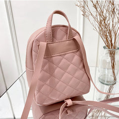 PU Leather Mini Women Backpack with Phone Pouch