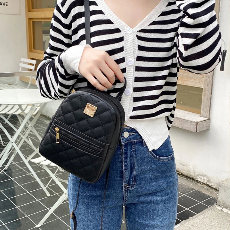 Mini Women's Backpack Multi-Function Ladies School Shoulder Bag