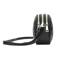 PU Leather Zipper Messenger Purse Handbag Plaid Crossbody Shoulder Bag