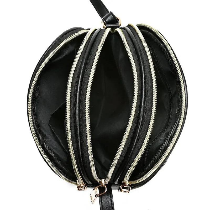 PU Leather Zipper Messenger Purse Handbag Plaid Crossbody Shoulder Bag