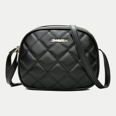 PU Leather Zipper Messenger Purse Handbag Plaid Crossbody Shoulder Bag