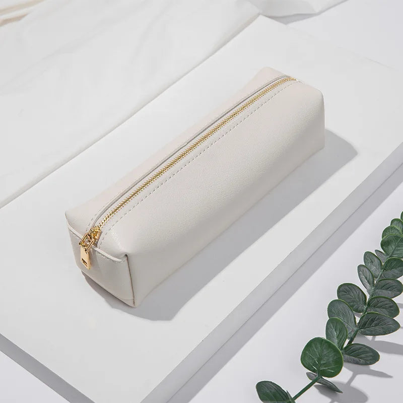 PU Leather Pencil Case Zipper Cosmetic Brush Bag 20*6*6cm