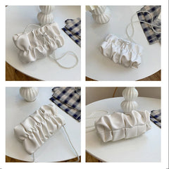 Clouds Bow Pearls Wallets PU Leather Purse Handbag for Women