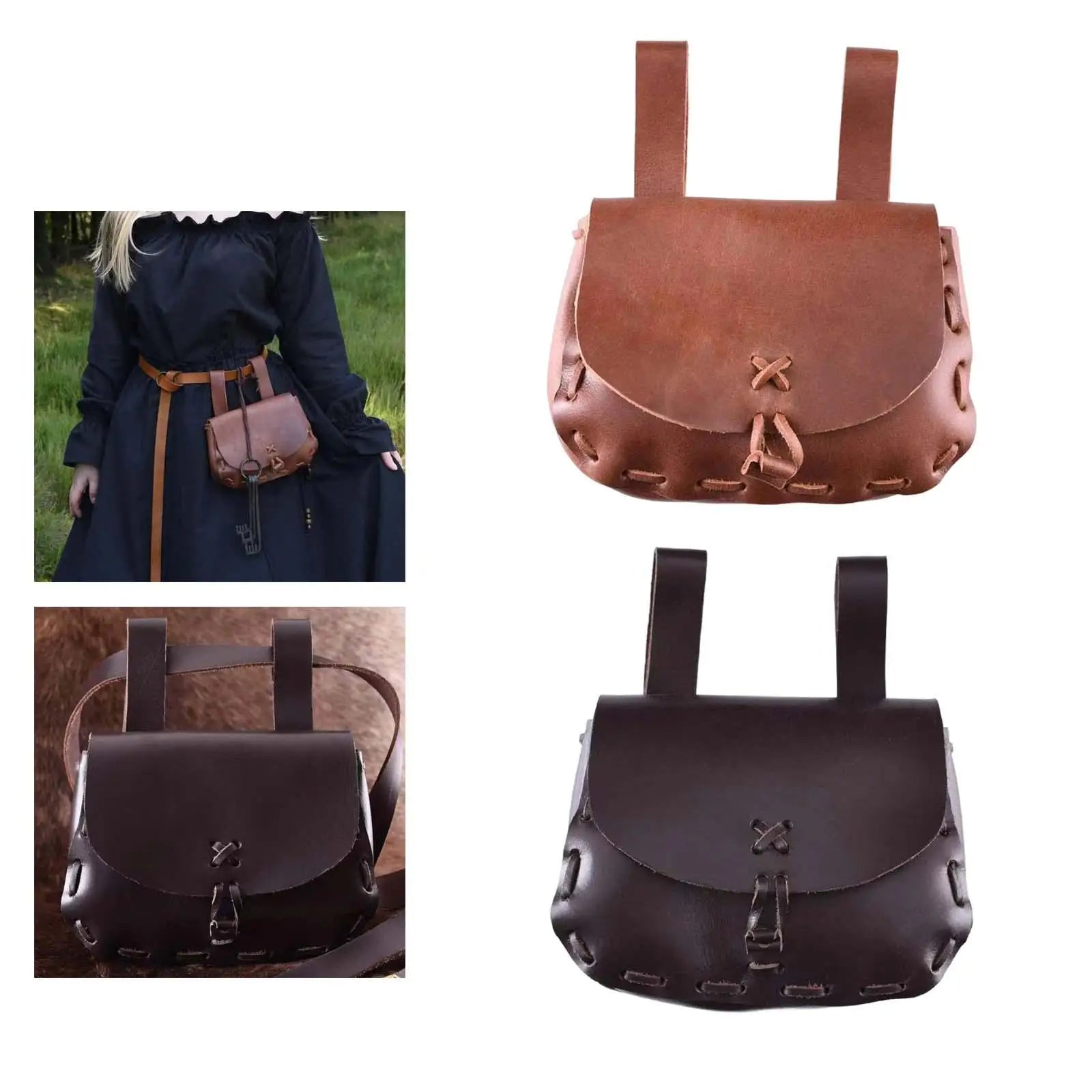 Medieval Retro Waist Pouch Bag Waterproof Vintage Waist Purse for Travel Hiking
