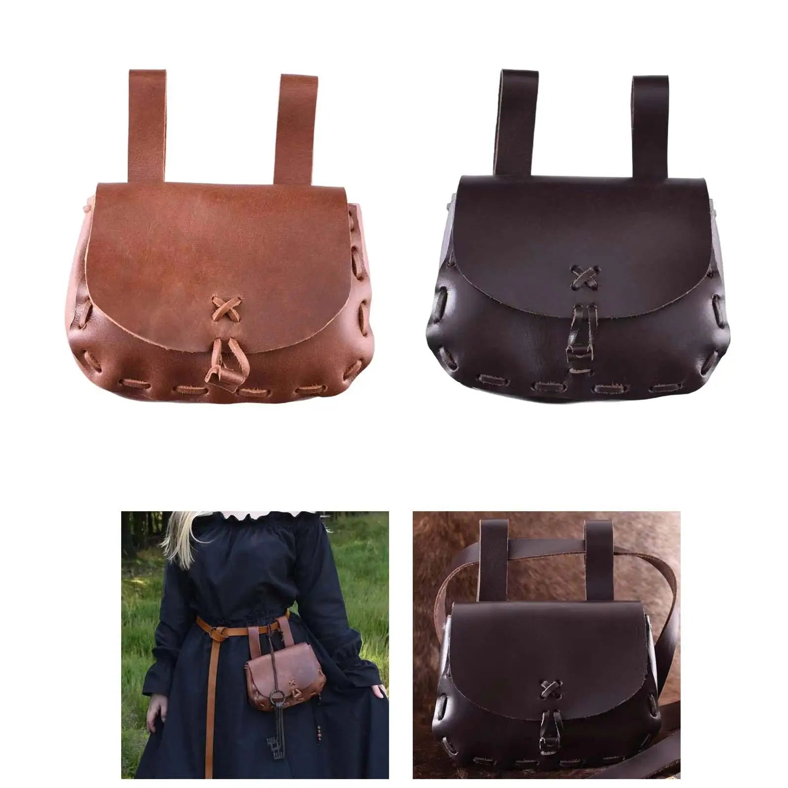 Medieval Retro Waist Pouch Bag Waterproof Vintage Waist Purse for Travel Hiking