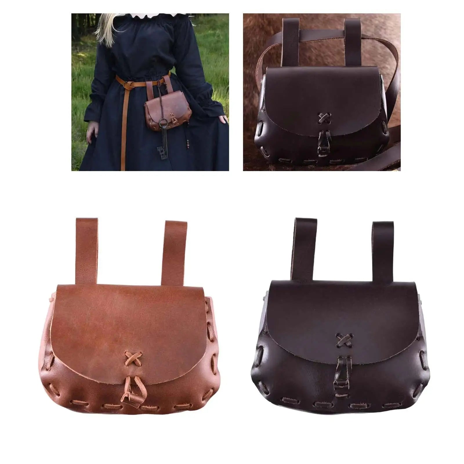 Medieval Retro Waist Pouch Bag Waterproof Vintage Waist Purse for Travel Hiking