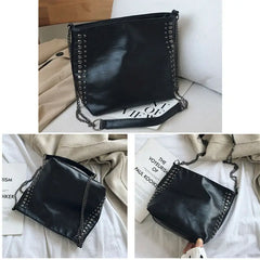 Rivet Handbag Women Large Capacity Retro Vintage Shoulder Bag