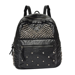 Rivet Studded PU Leather Backpack Top Handle Mini Casual Daypack