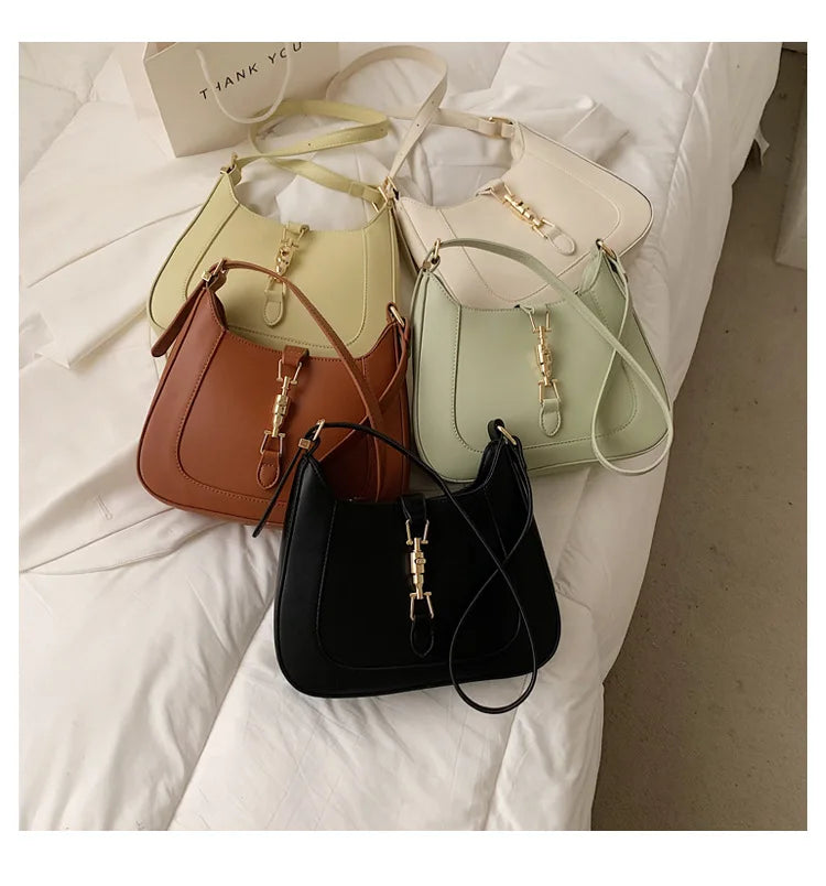 Vintage PU Leather Saddle Bag for Women
