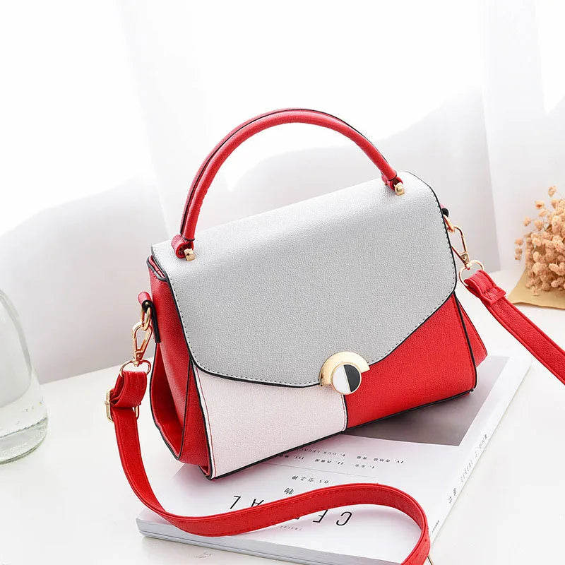 PU Leather Shoulder Bag Ladies Handbags Patchwork Crossbody Bags For Women