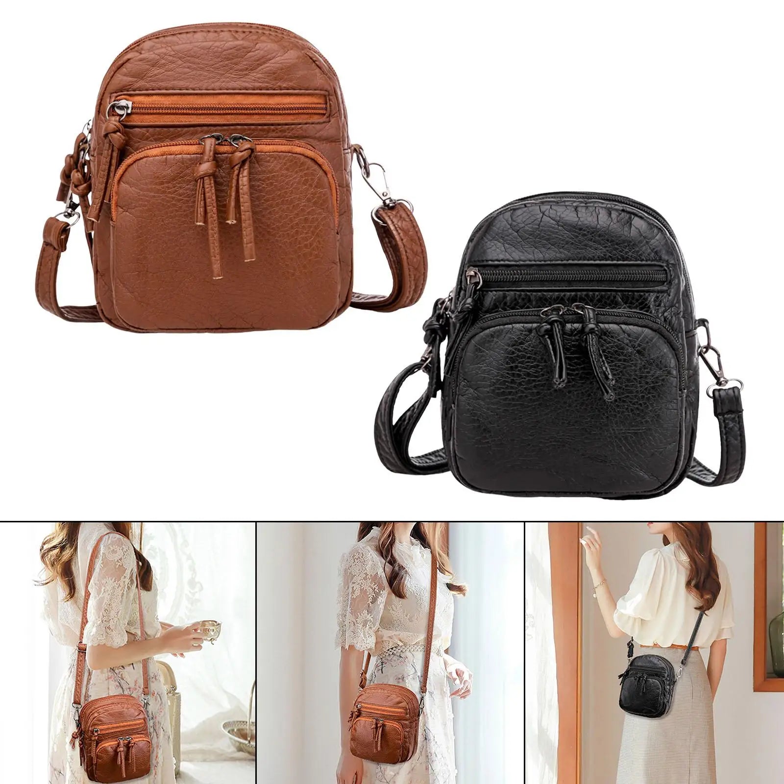PU Leather Shoulder Bag Purse Money Bucket Bag Women Hand Bag