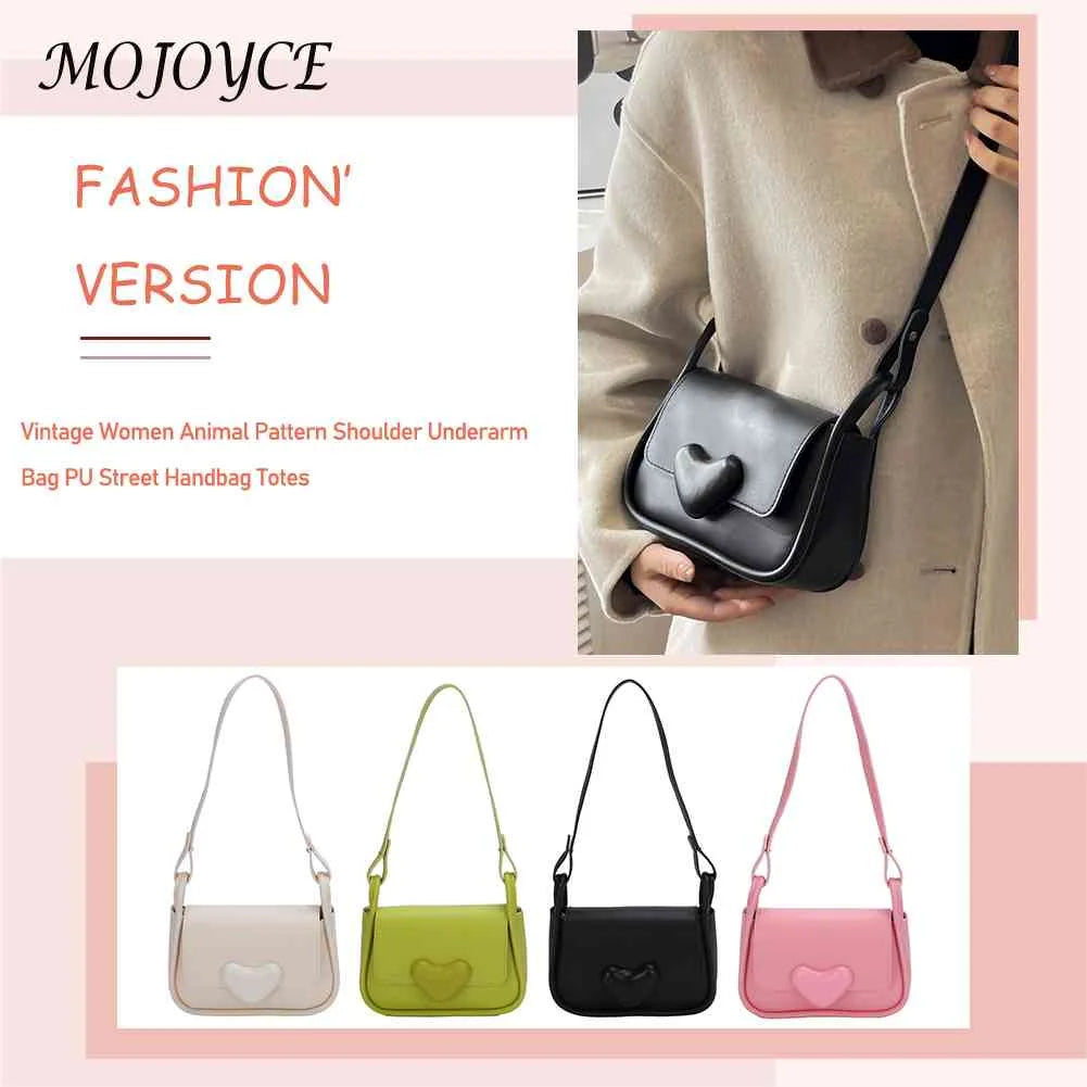PU Leather Shoulder Bag Women Messenger Bag Love Clasp Soft for Weekend