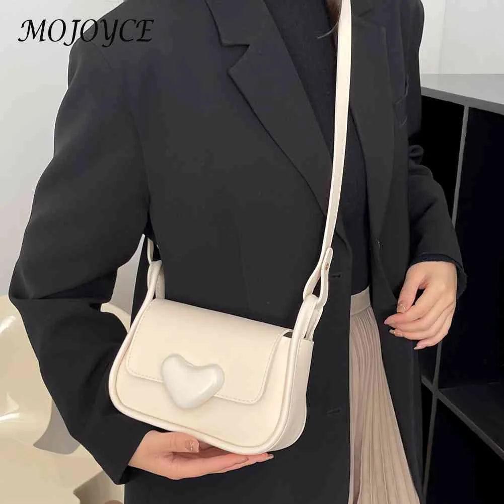 PU Leather Shoulder Bag Women Messenger Bag Love Clasp Soft for Weekend
