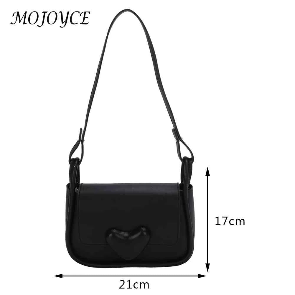 PU Leather Shoulder Bag Women Messenger Bag Love Clasp Soft for Weekend