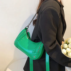 PU Leather Shoulder Bag Women's Handbags Chain Rivet Crossbody Bag