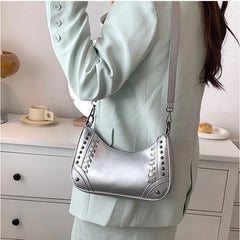 PU Leather Shoulder Bag Women's Handbags Chain Rivet Crossbody Bag