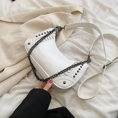PU Leather Shoulder Bag Women's Handbags Chain Rivet Crossbody Bag