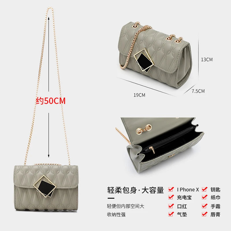 PU Leather Shoulder Bag for Women Solid Crossbody Bag Ladie Handbag