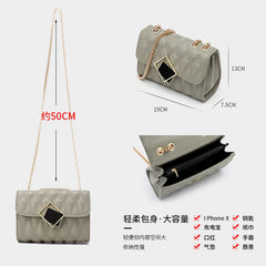PU Leather Shoulder Bag for Women Solid Crossbody Bag Ladie Handbag