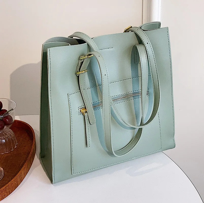 PU Leather Shoulder Bag for Women Ladies Travel Zipper Shopping bag