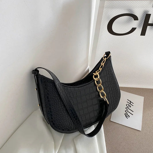PU Leather Shoulder Bag for Women Causal Handbags Purse Female Hobos