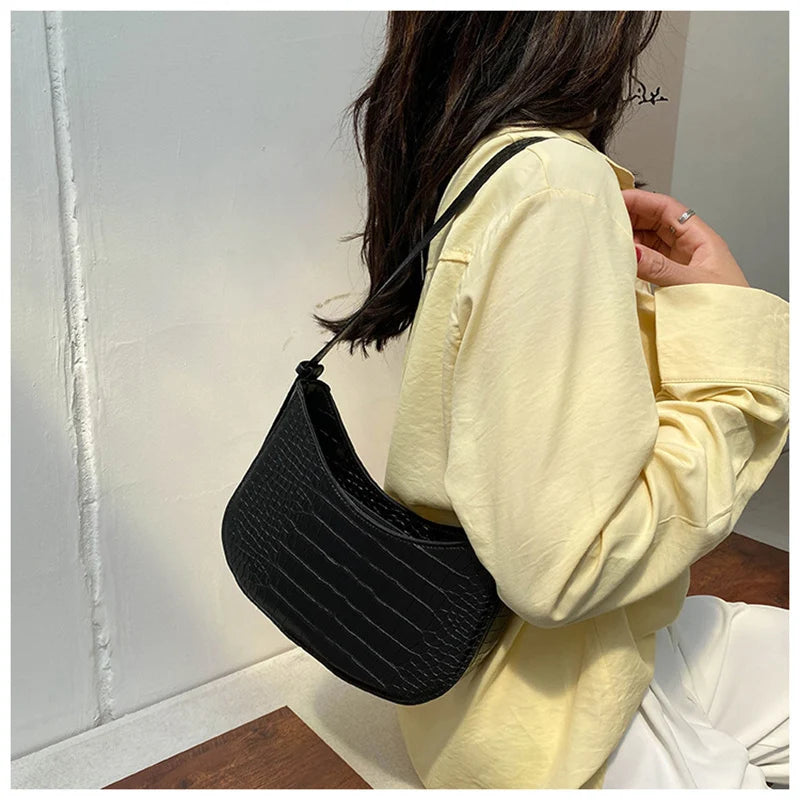 PU Leather Shoulder Bag for Women Causal Handbags Purse Female Hobos
