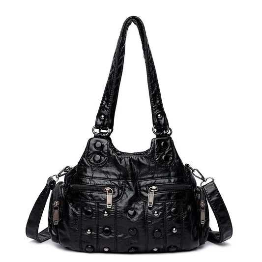 Vintage Rivet Shoulder Bag for Women Hobos