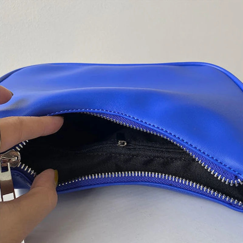 PU Leather Shoulder Bags Women Adjustable Strap Underarm Vintage Flap