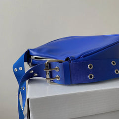 PU Leather Shoulder Bags Women Adjustable Strap Underarm Vintage Flap