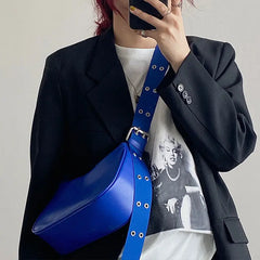 PU Leather Shoulder Bags Women Adjustable Strap Underarm Vintage Flap