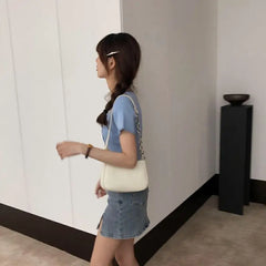 PU Leather Shoulder Bags Women Texture Portable Retro Underarm Bag All-match Sho