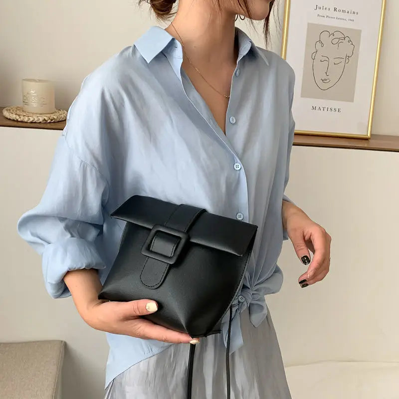 PU Leather Shoulder Bags Women Texture Cross Body Bucket Bag