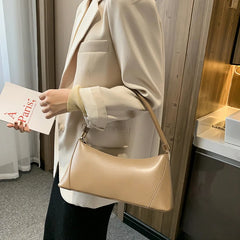 PU Leather Shoulder Bags Women Texture Zipper Underarm Handbags Vinta