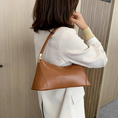 PU Leather Shoulder Bags Women Texture Zipper Underarm Handbags Vinta