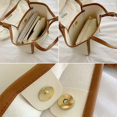 PU Leather Shoulder Bags Women Thread Underarm Composite Bag Large Capacity