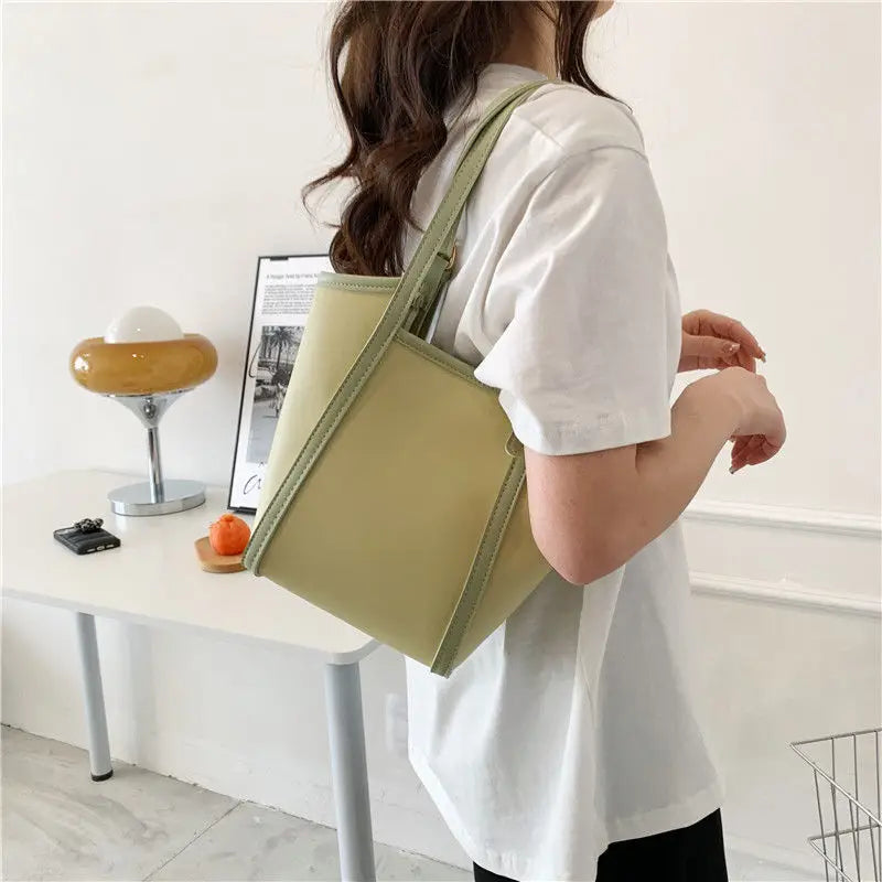 PU Leather Shoulder Bags Women Thread Underarm Composite Bag Large Capacity