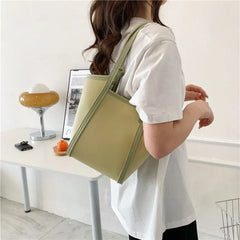 PU Leather Shoulder Bags Women Thread Underarm Composite Bag Large Capacity