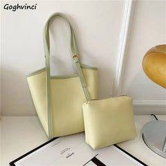 PU Leather Shoulder Bags Women Thread Underarm Composite Bag Large Capacity