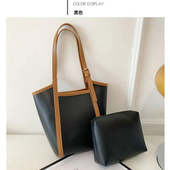 PU Leather Shoulder Bags Women Thread Underarm Composite Bag Large Capacity