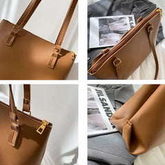 PU Leather Shoulder Bags Women Underarm Office Ladies Bucket Bag