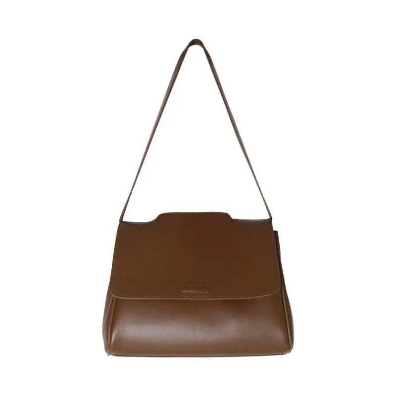 Vintage PU Leather Shoulder Bag Women Large Capacity Mori-girl Bucket