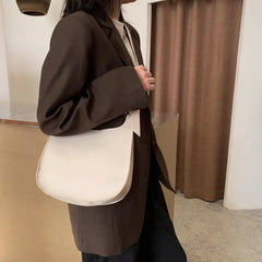 Vintage PU Leather Shoulder Bag for Women, Office Cross-body Tote