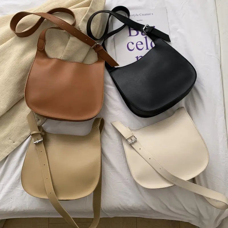 Vintage PU Leather Shoulder Bag for Women, Office Cross-body Tote