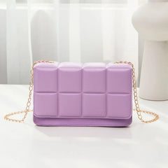 Chain Rhomboid Crossbody Bag PU Leather Shoulder Bag